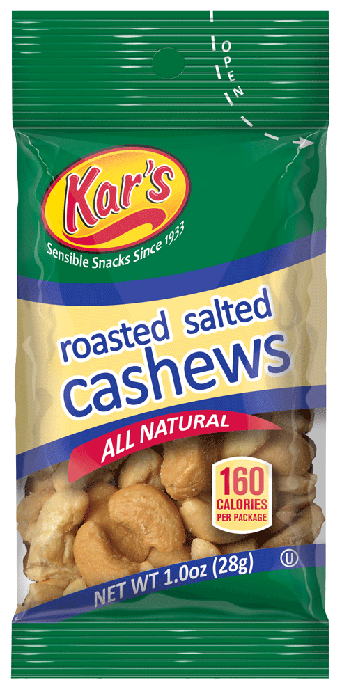 Healthy Office Snacks, Kar's Roasted Salted Cashews